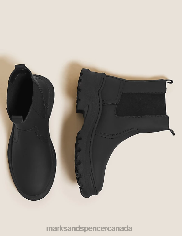Women Black Footwear Marks & Spencer Chunky Chelsea Ankle Boots 20VTD1582 - Marks and Spencer outlet