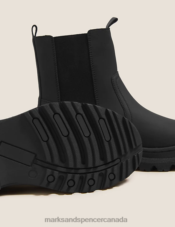 Women Black Footwear Marks & Spencer Chunky Chelsea Ankle Boots 20VTD1582 - Marks and Spencer outlet