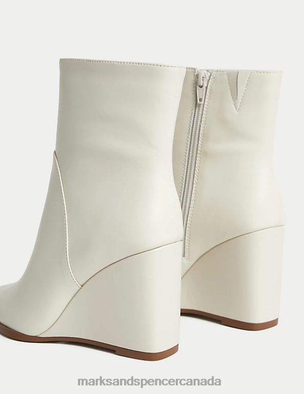 Marks and Spencer sale - Women Black Footwear Marks & Spencer Leather Wedge Pointed Ankle Boots 20VTD2339