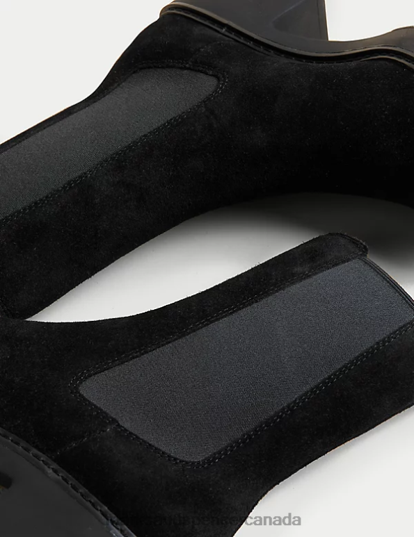 Marks and Spencer near me - Women Black Footwear Marks & Spencer Suede Chelsea Chunky Block Heel Boots 20VTD2865