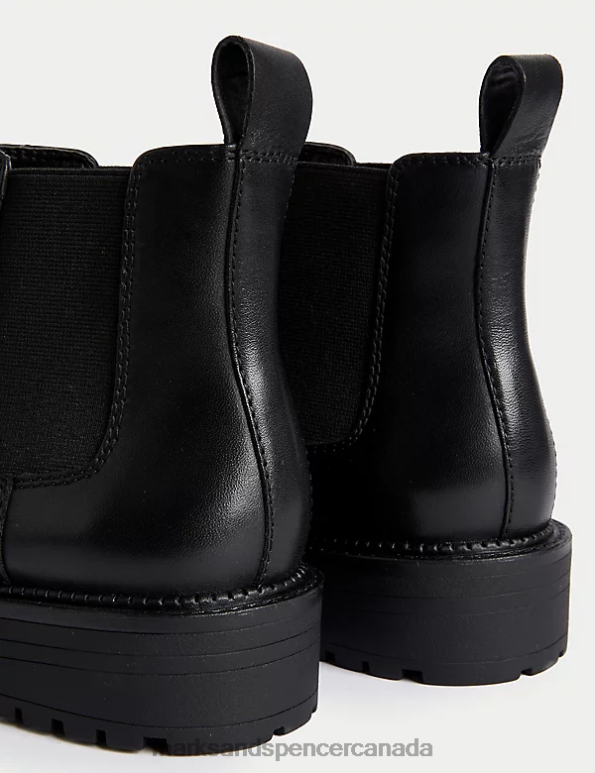 Marks and Spencer sale - Women Black Footwear Marks & Spencer Wide Fit Leather Chelsea Boots 20VTD2537