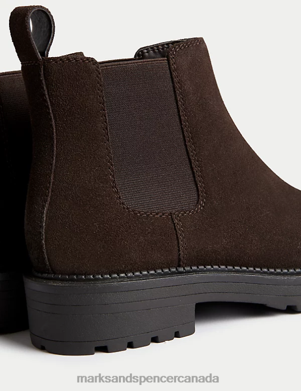 Women Chocolate Footwear Marks & Spencer Wide Fit Suede Chelsea Boots 20VTD578 - Marks and Spencer online