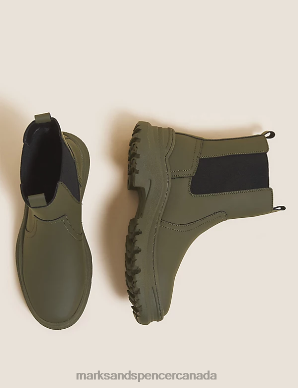 Marks and Spencer near me - Women Khaki Footwear Marks & Spencer Chunky Chelsea Ankle Boots 20VTD1246