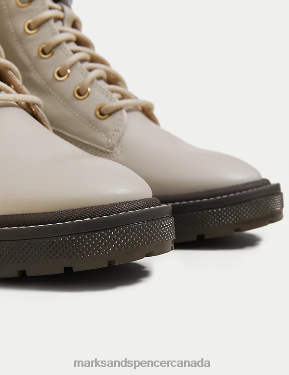 Women Stone Footwear Marks & Spencer Leather Lace Up Ankle Boots 20VTD3533 - Marks and Spencer Canada locations