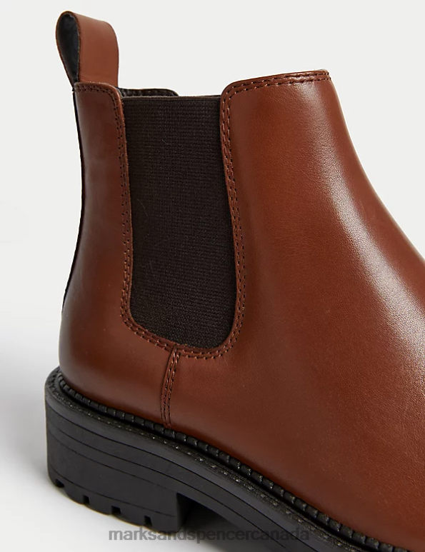 Marks and Spencer near me - Women Tan Footwear Marks & Spencer Wide Fit Leather Chelsea Boots 20VTD2188