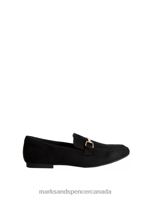 Women Black Footwear Marks & Spencer Trim Detail Slip On Flat Loafers 20VTD3120 - Marks and Spencer online