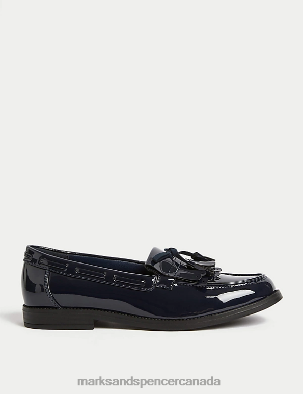 Women Navy Footwear Marks & Spencer Patent Tassel Bow Loafers 20VTD1176 - Marks and Spencer online