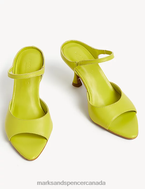 Marks and Spencer near me - Women Apple Footwear Marks & Spencer Leather Ankle Strap Stiletto Heel Mules 20VTD2077