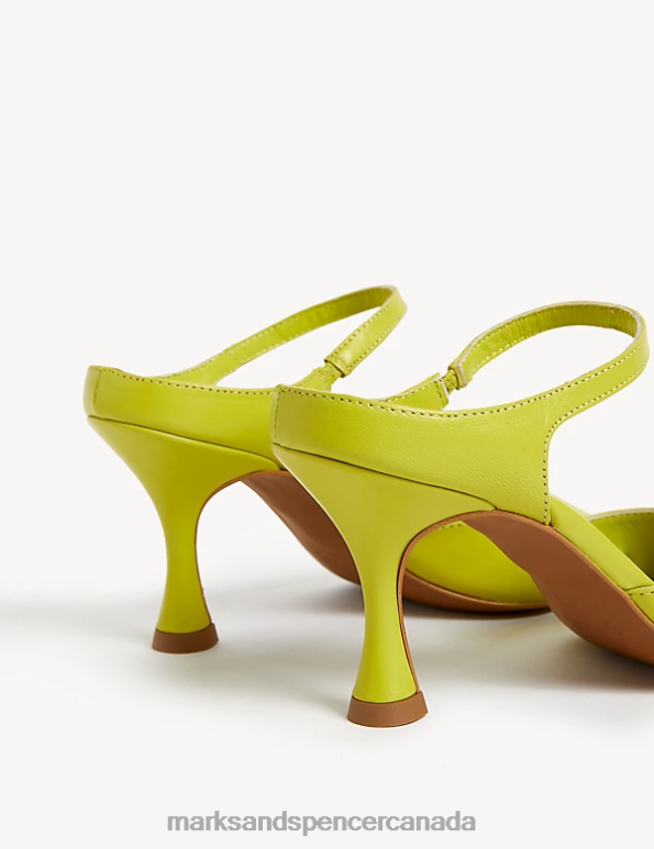 Marks and Spencer near me - Women Apple Footwear Marks & Spencer Leather Ankle Strap Stiletto Heel Mules 20VTD2077