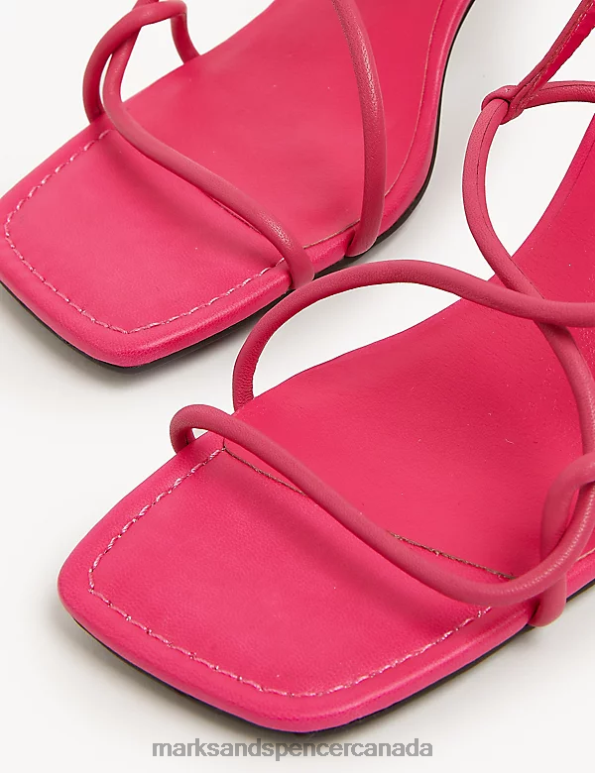 Marks and Spencer sale - Women Cerise Footwear Marks & Spencer Leather Strappy Statement Sandals 20VTD1735