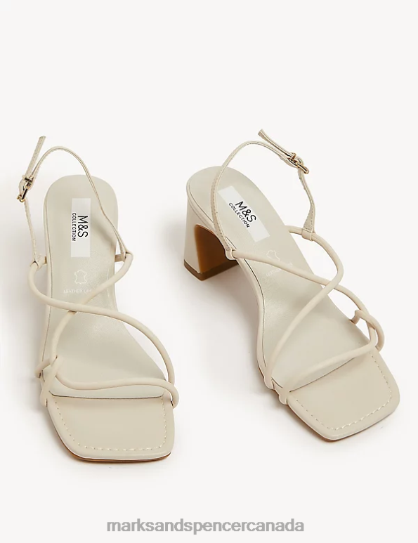 Women Ivory Footwear Marks & Spencer Leather Strappy Statement Sandals 20VTD1417 - Marks and Spencer Canada locations