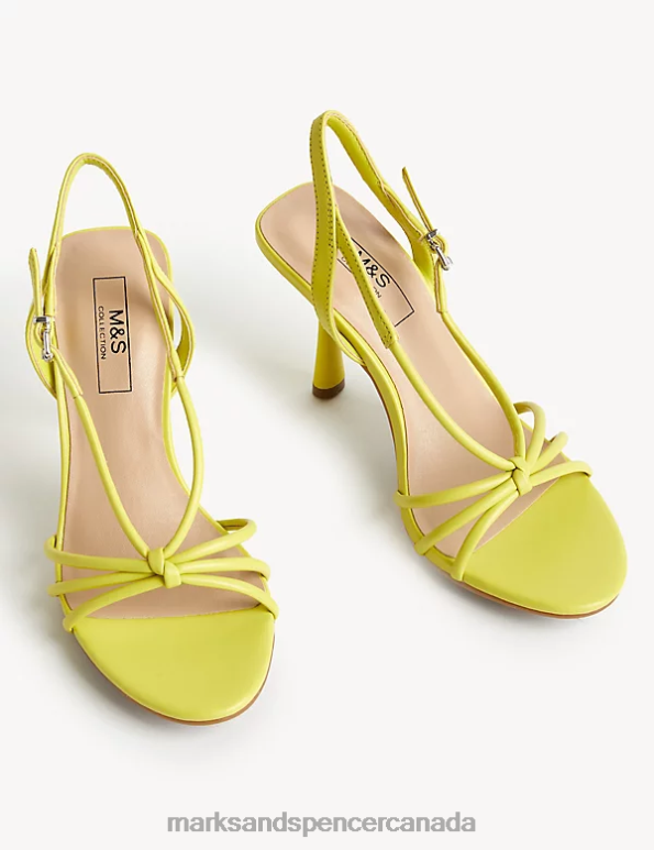 Women Lime Footwear Marks & Spencer Buckle Strappy Stiletto Heel Sandals 20VTD1604 - Marks and Spencer Canada locations