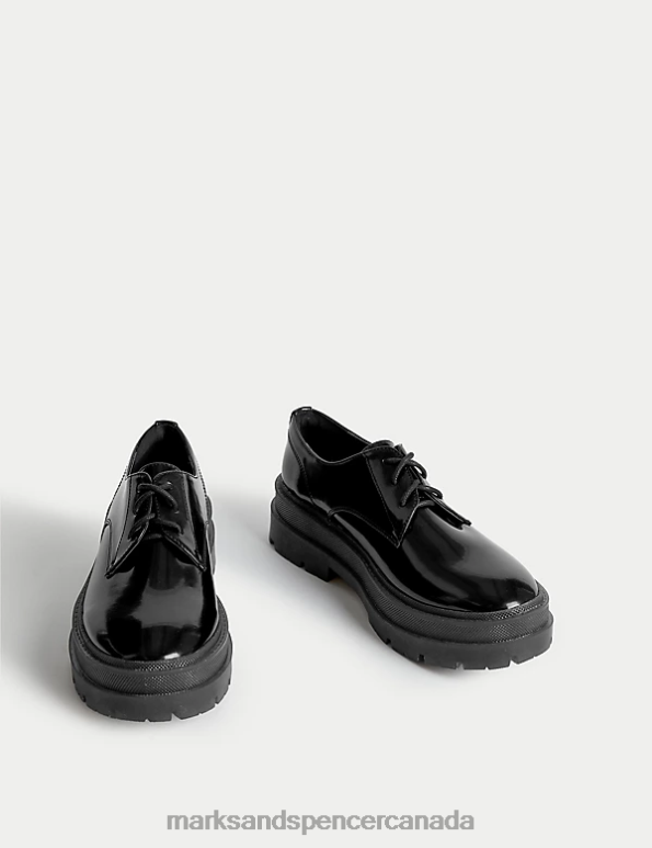 Marks and Spencer sale - Women Black Footwear Marks & Spencer Chunky Lace-Up Flatform Brogues 20VTD1997