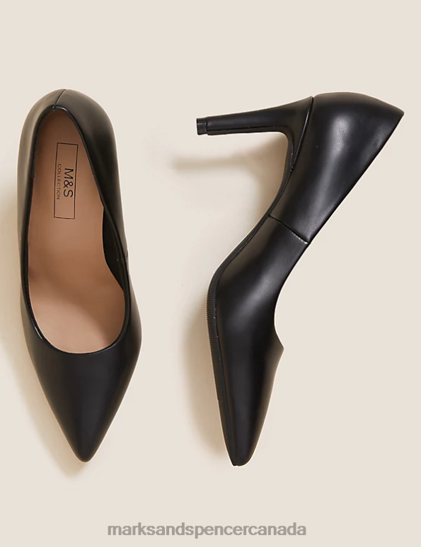 Women Black Footwear Marks & Spencer Stiletto Heel Pointed Court Shoes 20VTD696 - Marks and Spencer online
