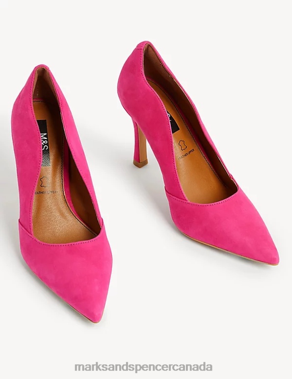 Marks and Spencer sale - Women Cerise Footwear Marks & Spencer Suede Stiletto Heel Pointed Court Shoes 20VTD2621