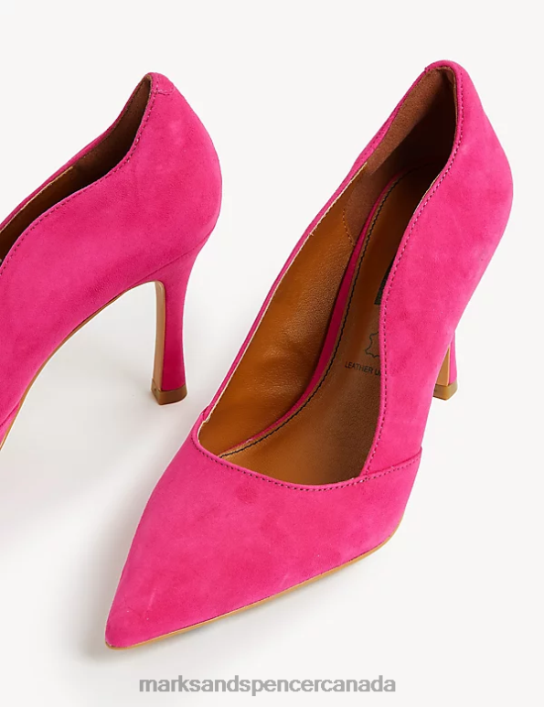 Marks and Spencer sale - Women Cerise Footwear Marks & Spencer Suede Stiletto Heel Pointed Court Shoes 20VTD2621