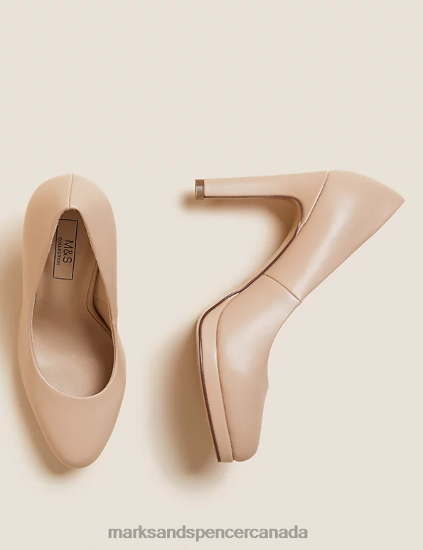 Marks and Spencer Canada - Women Dark Almond Footwear Marks & Spencer Platform Court Shoes 20VTD1937