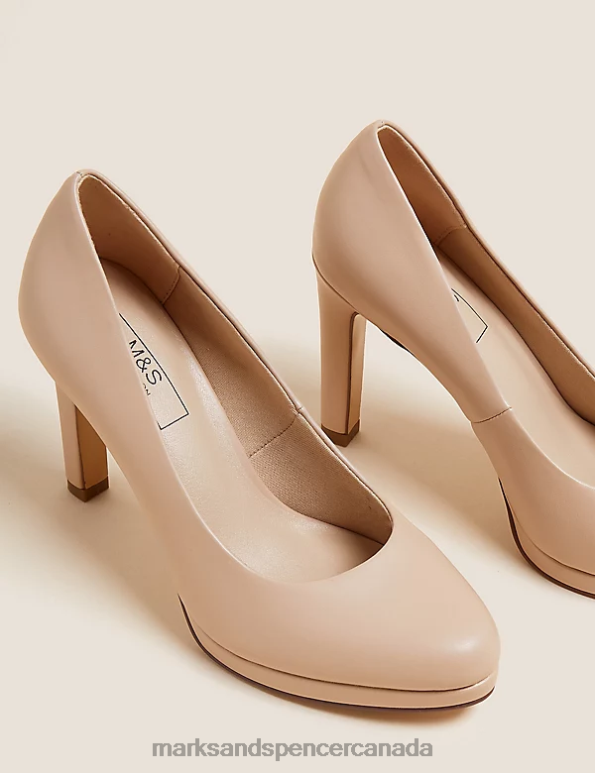 Marks and Spencer Canada - Women Dark Almond Footwear Marks & Spencer Platform Court Shoes 20VTD1937
