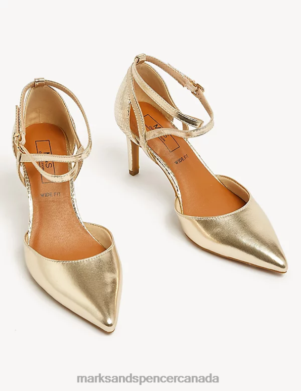 Women Metallic Footwear Marks & Spencer Wide Fit Stiletto Heel Court Shoes 20VTD2648 - Marks and Spencer online