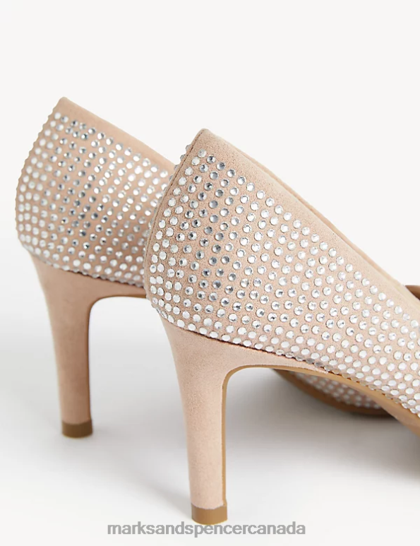 Marks and Spencer near me - Women Natural Mix Footwear Marks & Spencer Sparkle Stiletto Heel Pointed Court Shoes 20VTD3189