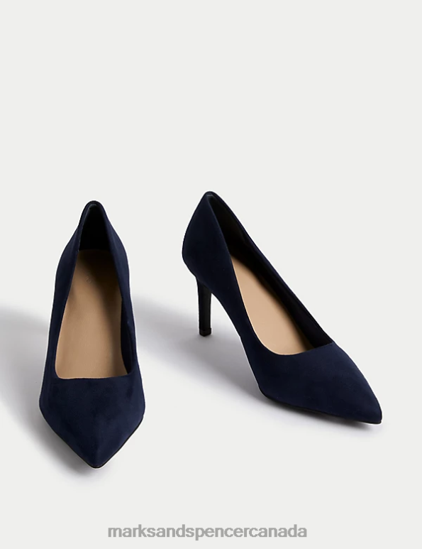 Marks and Spencer near me - Women Navy Footwear Marks & Spencer Slip On Stiletto Heel Pointed Court Shoes 20VTD1953