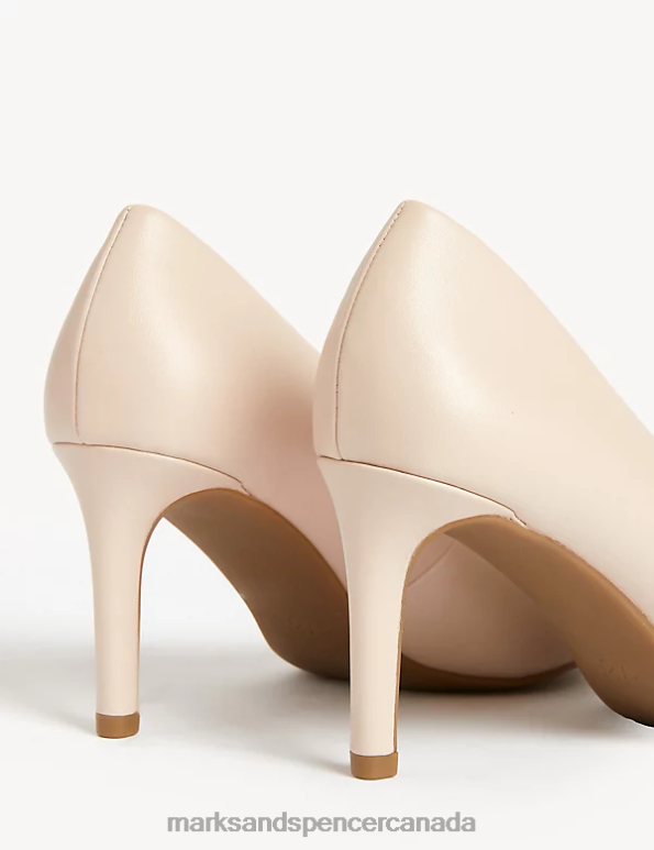 Marks and Spencer Canada - Women Pale Opaline Footwear Marks & Spencer Stiletto Heel Pointed Court Shoes 20VTD1550