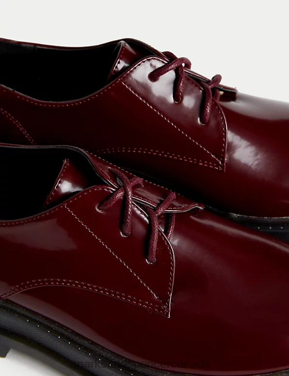 Women Wine Footwear Marks & Spencer Chunky Lace-Up Flatform Brogues 20VTD1674 - Marks and Spencer online