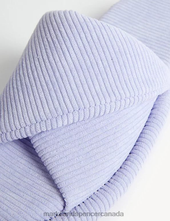 Marks and Spencer near me - Women Lilac Footwear Marks & Spencer Cord Crossover Slippers 20VTD1801