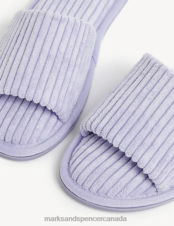 Women Lilac Footwear Marks & Spencer Open Toe Mule Slippers 20VTD1094 - Marks and Spencer Canada locations