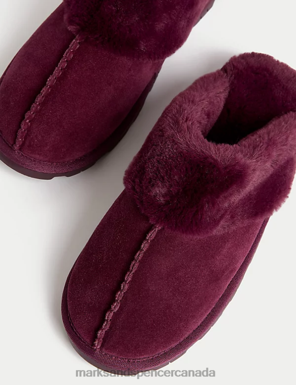 Women Plum Footwear Marks & Spencer Suede Faux Fur Lined Mule Slippers 20VTD3376 - Marks and Spencer Canada locations