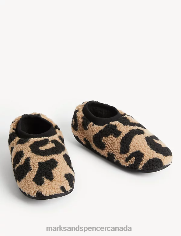 Marks and Spencer near me - Women Soft Brown Mix Footwear Marks & Spencer Borg Slippers 20VTD2843