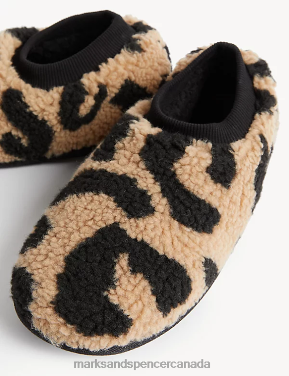 Marks and Spencer near me - Women Soft Brown Mix Footwear Marks & Spencer Borg Slippers 20VTD2843