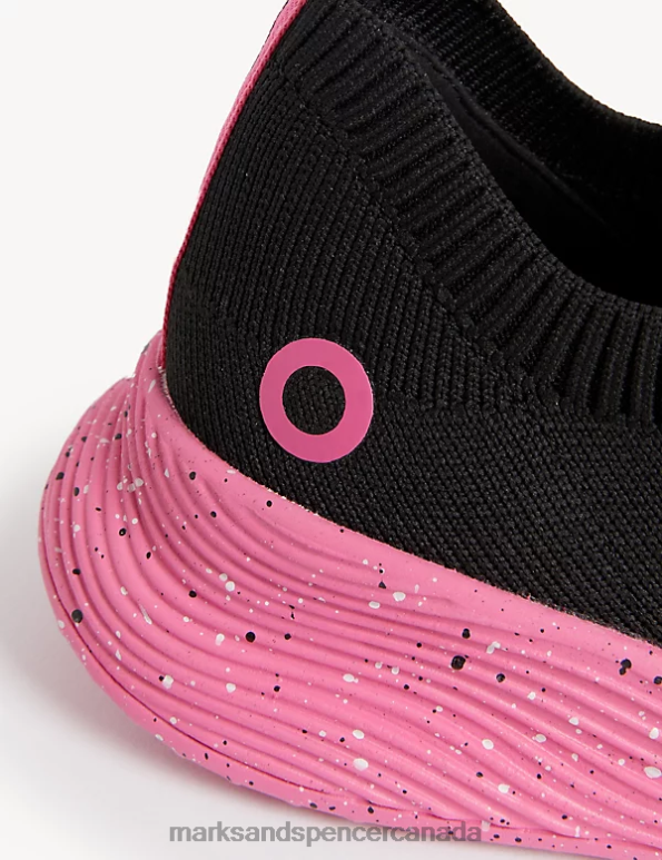 Marks and Spencer near me - Women Black Mix Footwear Marks & Spencer Knitted Lace Up Trainers 20VTD1441
