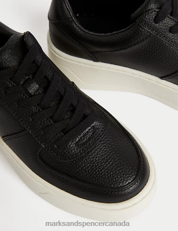Marks and Spencer Canada - Women Black Mix Footwear Marks & Spencer Suede Lace Up Chunky Trainers 20VTD3446