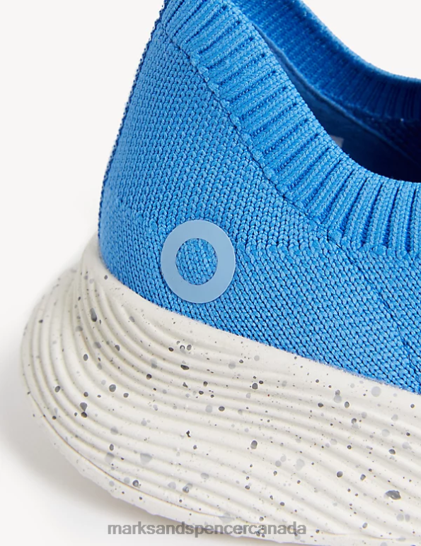 Marks and Spencer Canada - Women Blue Footwear Marks & Spencer Knitted Lace Up Trainers 20VTD1763