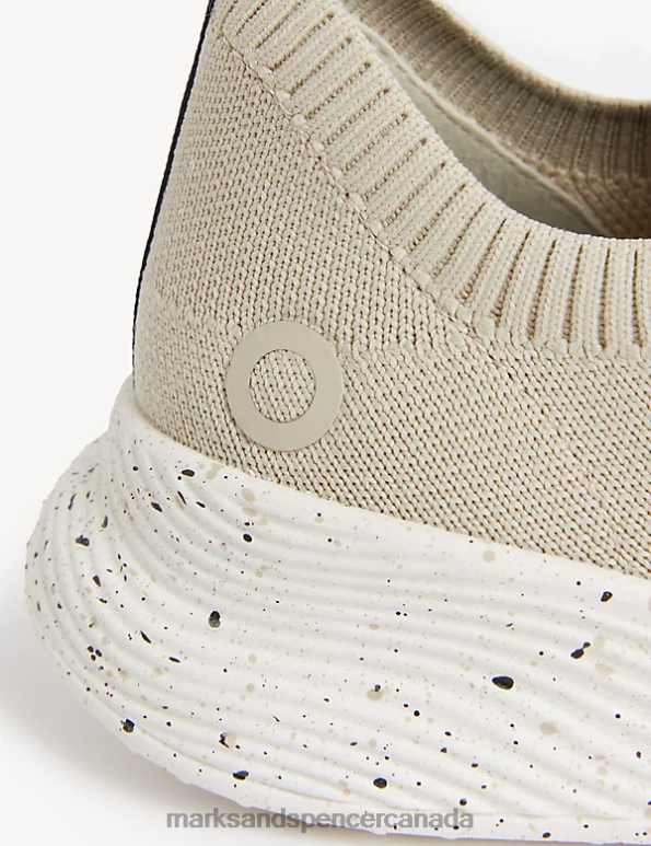 Marks and Spencer near me - Women Cream Footwear Marks & Spencer Knitted Lace Up Trainers 20VTD1764