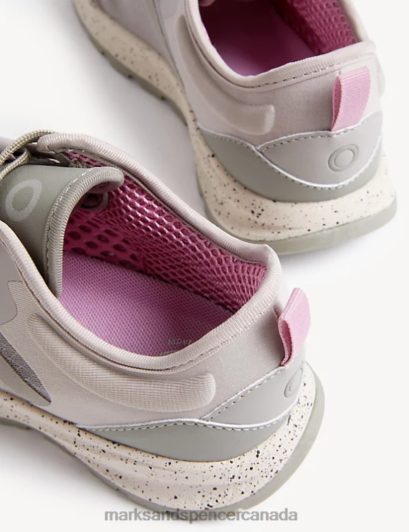 Marks and Spencer sale - Women Khaki Mix Footwear Marks & Spencer Lace Up Side Detail Trainers 20VTD3023