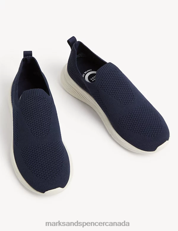 Marks and Spencer sale - Women Navy Footwear Marks & Spencer Knitted Slip On Trainers 20VTD2196