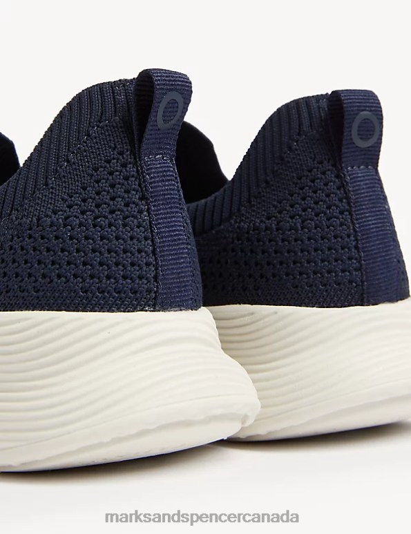 Marks and Spencer sale - Women Navy Footwear Marks & Spencer Knitted Slip On Trainers 20VTD2196