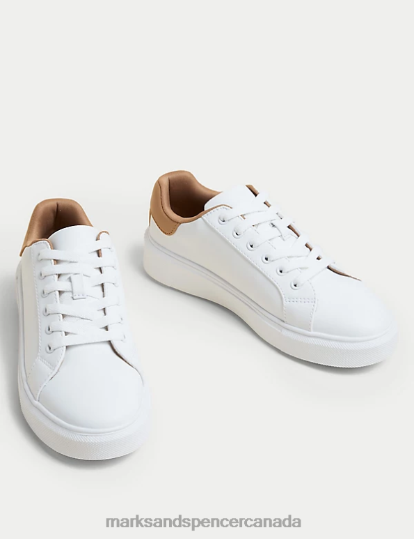 Marks and Spencer sale - Women White Mix Footwear Marks & Spencer Lace Up Chunky Trainers 20VTD2712