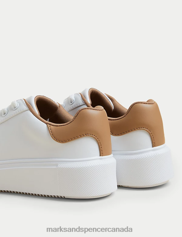 Marks and Spencer sale - Women White Mix Footwear Marks & Spencer Lace Up Chunky Trainers 20VTD2712