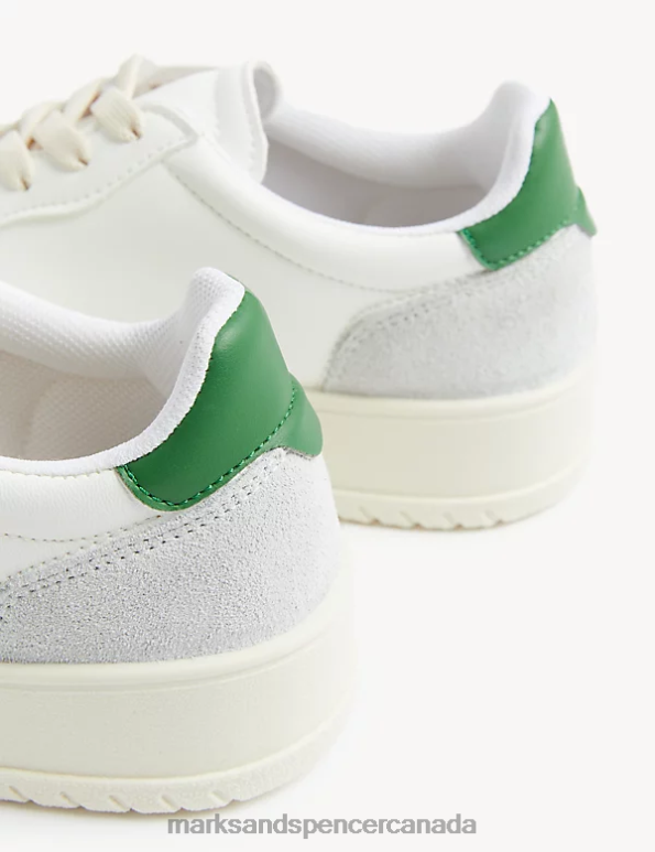 Marks and Spencer Canada - Women White Mix Footwear Marks & Spencer Lace Up Trainers 20VTD2530