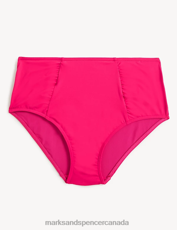 Marks and Spencer Canada - Women Fuchsia Swimwear & Beachwear Marks & Spencer Tummy Control High Waisted Bikini Bottoms 20VTD3171