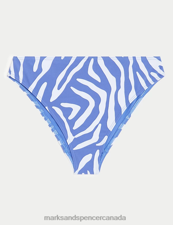 Marks and Spencer sale - Women Light Blue Mix Swimwear & Beachwear Marks & Spencer Animal Print High Waisted Bikini Bottoms 20VTD3196