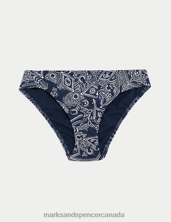Marks and Spencer near me - Women Navy Mix Swimwear & Beachwear Marks & Spencer Floral High Leg Bikini Bottoms 20VTD2786