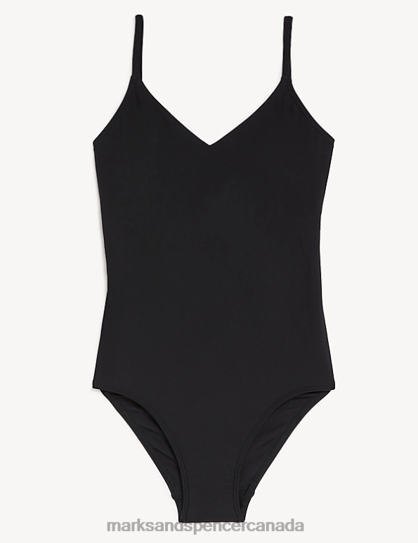 Women Black Swimwear & Beachwear Marks & Spencer Tie Detail V-Neck Swimsuit 20VTD1589 - Marks and Spencer Canada locations