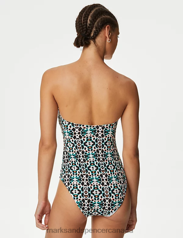 Marks and Spencer near me - Women Multi Swimwear & Beachwear Marks & Spencer Tummy Control Printed Bandeau Swimsuit 20VTD3150