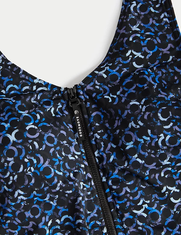 Women Navy Mix Swimwear & Beachwear Marks & Spencer Printed Padded Zip Up Swimsuit 20VTD1050 - Marks and Spencer outlet