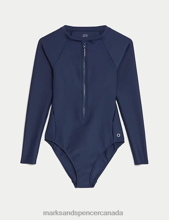 Marks and Spencer near me - Women Navy Swimwear & Beachwear Marks & Spencer Long Sleeve Zip Up High Neck Swimsuit 20VTD595