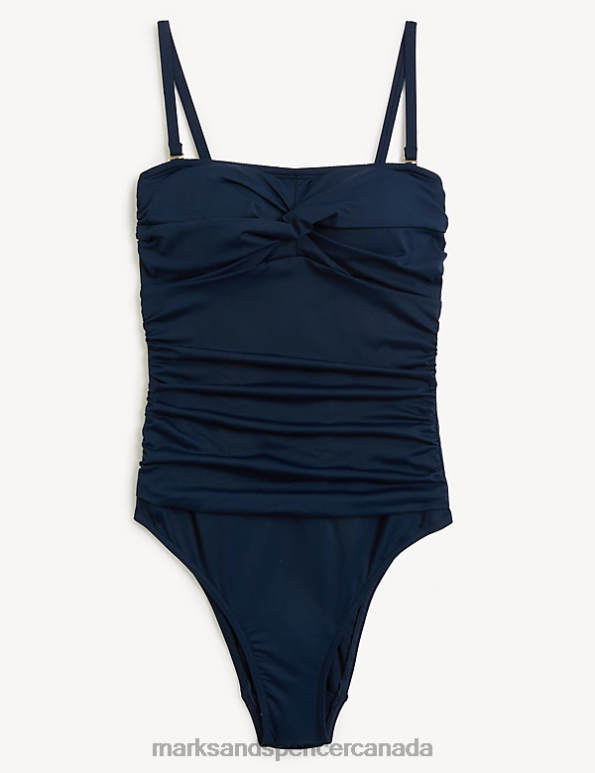 Marks and Spencer sale - Women Navy Swimwear & Beachwear Marks & Spencer Tummy Control Padded Bandeau Swimsuit 20VTD2570